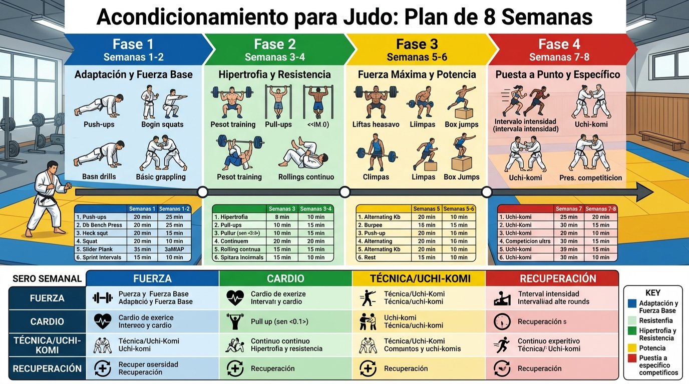 Acondicionamiento para judo: plan de 8 semanas