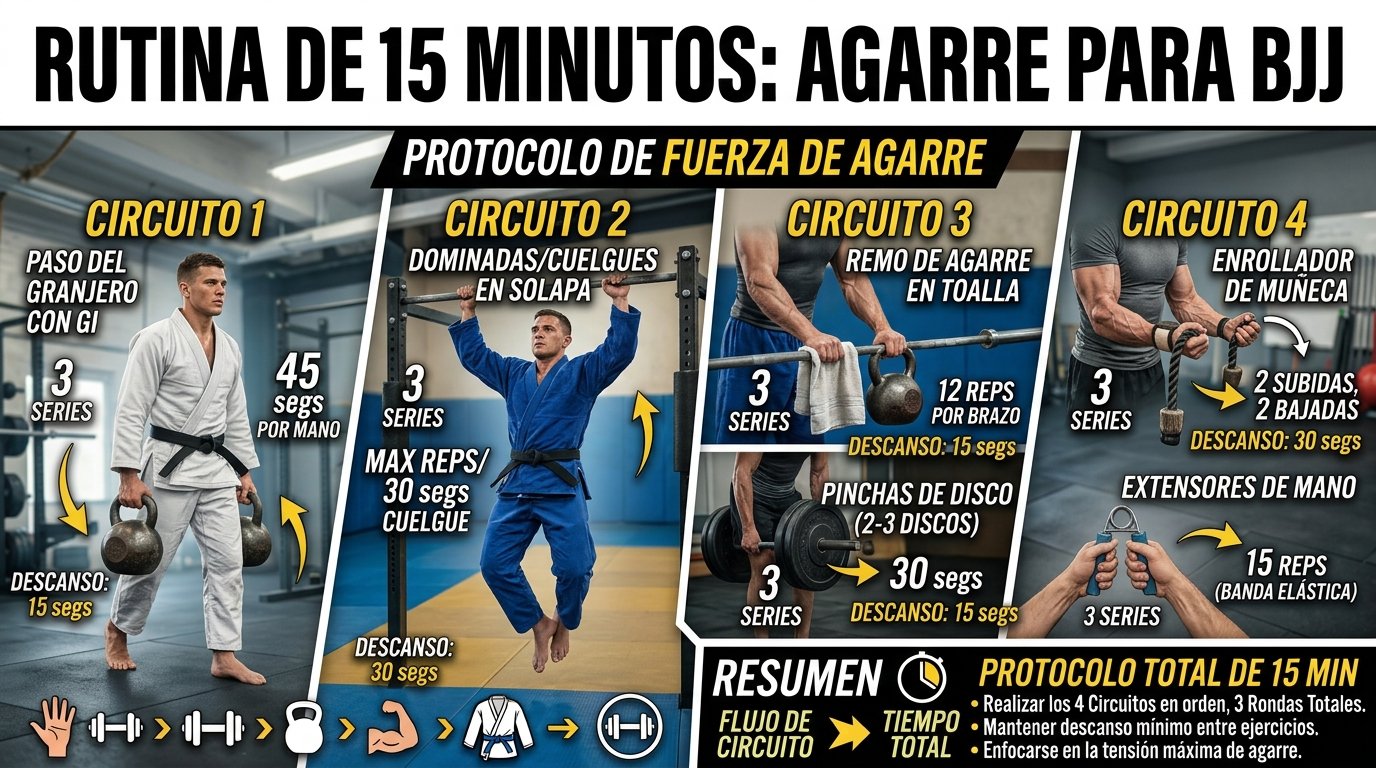 Fuerza de agarre para BJJ: rutina de 15 minutos